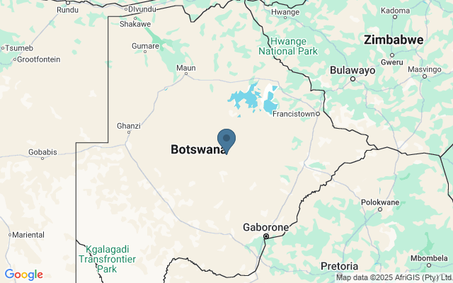 Kaart met locatie Markten in Botswana
